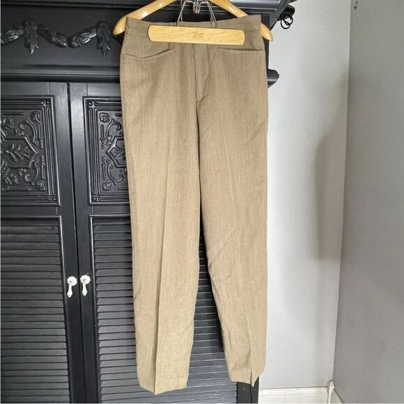 Les‎ Copains Tan Pleated Winter Weight Straight Leg Trousers Women’s Sz 8 - Picture 1 of 8